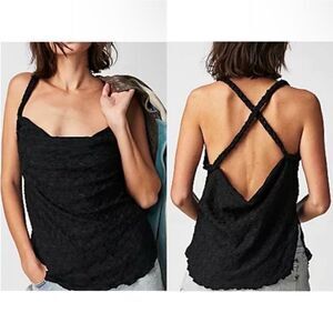 FREE PEOPLE NWT Mykonos Tank in Black Size Large